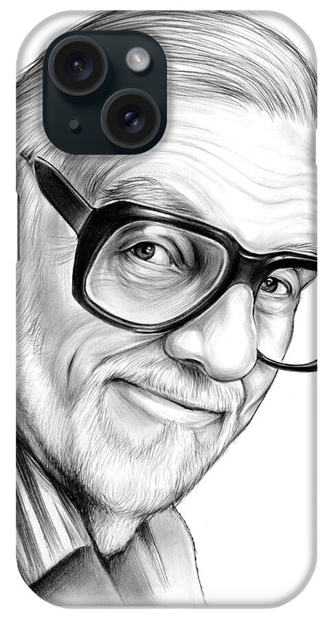 George A. Romero iPhone Case featuring the drawing George A. Romero by Greg Joens