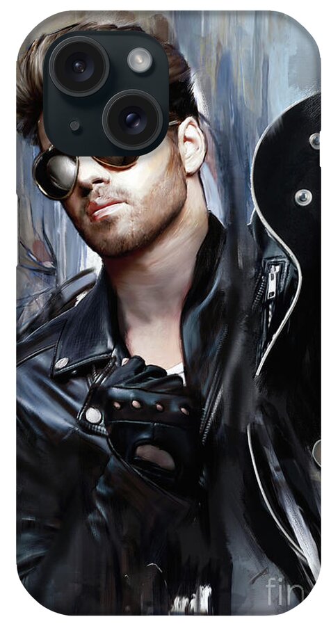 George Michael iPhone Case featuring the painting George Michael Singer by Melanie D