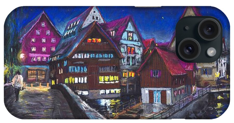Pastel iPhone Case featuring the painting Germany Ulm Fischer Viertel by Yuriy Shevchuk