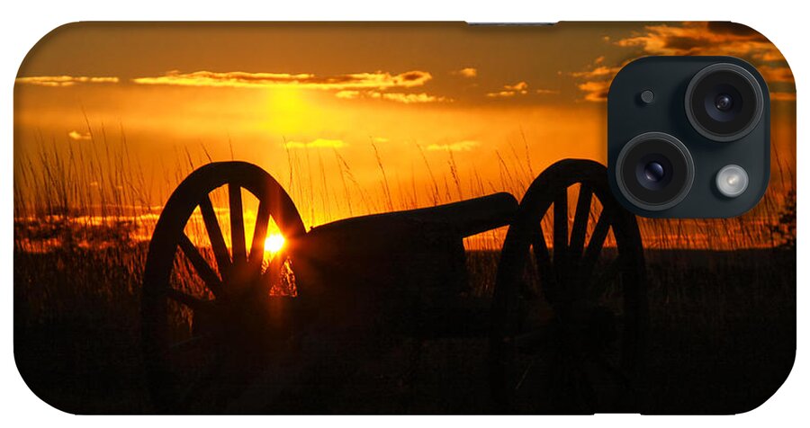 Gettysburg Cannon Sunset iPhone Case featuring the photograph Gettysburg Cannon Sunset by Randy Steele