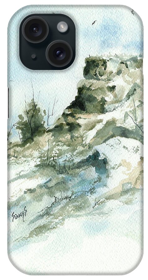 Ghost iPhone Case featuring the painting Ghost Mound - 090219 by Sam Sidders