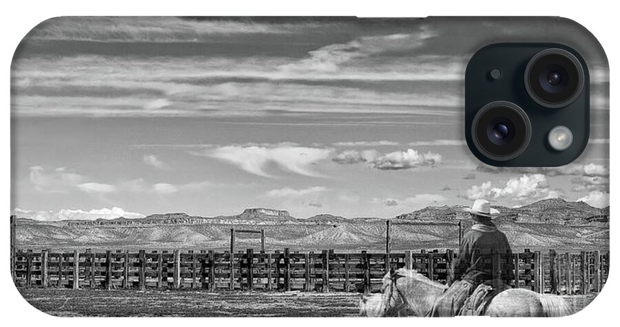 Black And White Landscape iPhone Case featuring the photograph Ghost Rider by Jim Garrison
