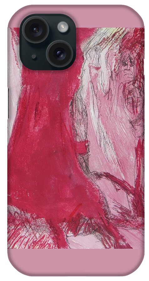 Abstract iPhone Case featuring the painting Ghosts of the Horror Tree by Judith Redman