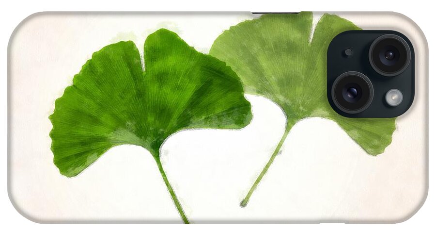 Nature iPhone Case featuring the photograph Ginkgo Leaves Watercolor by Edward Fielding