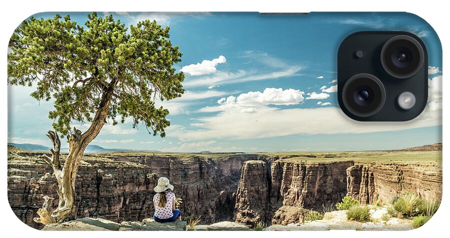 Arizona iPhone Case featuring the photograph Girl and the Grand Canyon 2 by Mati Krimerman
