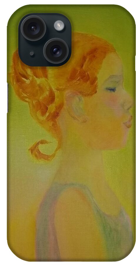 Young Girl iPhone Case featuring the painting The Girl with the Curl by Kim Shuckhart Gunns