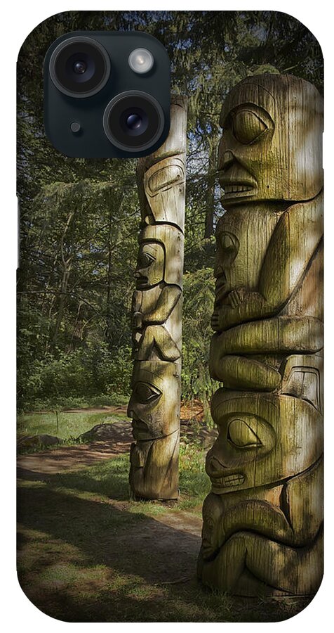 Theresa Tahara iPhone Case featuring the photograph Gitksan Totem Poles by Theresa Tahara