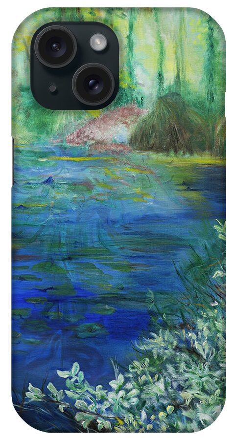 Lilies iPhone Case featuring the painting Giverney Impresssion by Kathy Knopp