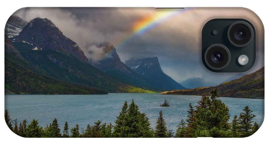 Rainbow iPhone Case featuring the photograph Glacier Rainbow by Darren White