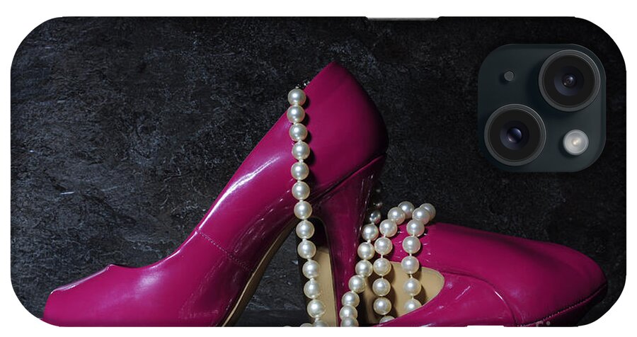Still Life iPhone Case featuring the photograph Glamorous pair of ladies pink high heels by Milleflore Images