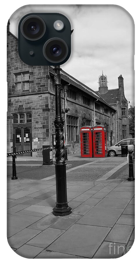 Lamppost iPhone 15 Case featuring the photograph Glasgow University. Lamppost. by Elena Perelman