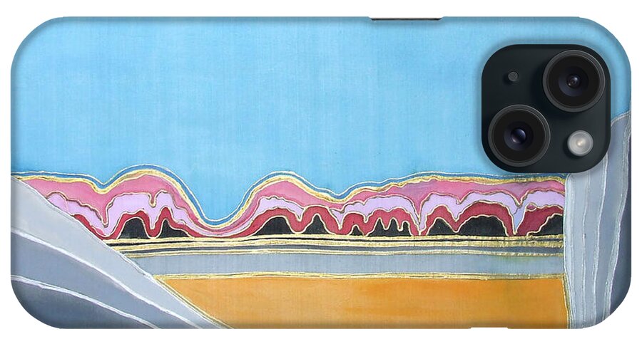 Silk iPhone Case featuring the painting Global Warming Silk melting glaciers valley or where did all my blue glaciers go by Rachel Hershkovitz