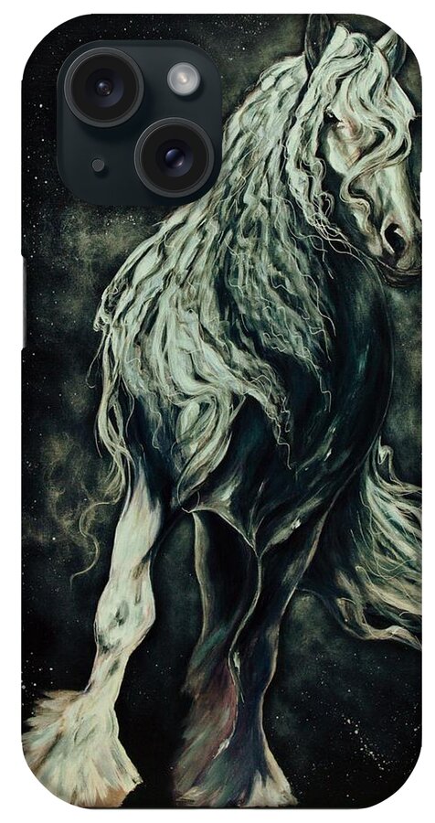 White Horse iPhone Case featuring the painting Glory re-loaded by Vivian Casey Fine Art