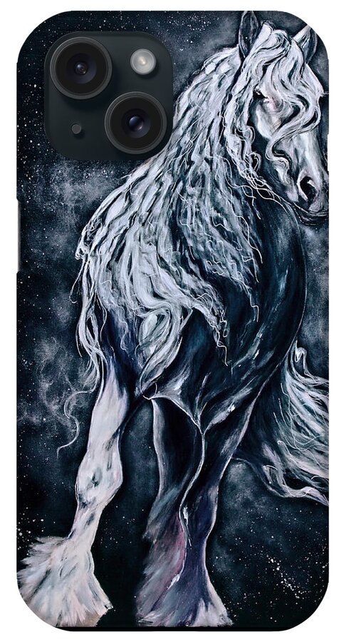 Andalusian Horse iPhone Case featuring the painting Glory, Reviseted by Vivian Casey Fine Art