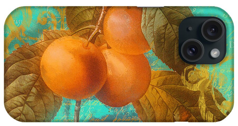 Apricots iPhone Case featuring the painting Glowing Fruits Peaches by Mindy Sommers