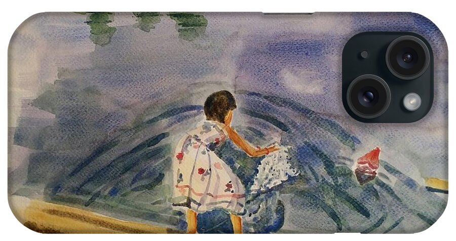 Paperboat iPhone Case featuring the painting Go baby go Watercolor painting by Geeta Yerra