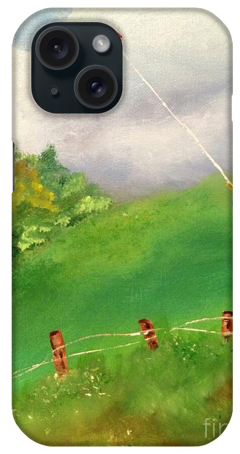 Kite iPhone Case featuring the painting Go Fly A Kite by Denise Tomasura