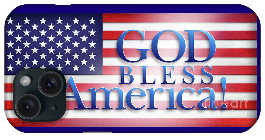 God Bless America iPhone Case featuring the mixed media God Bless America by Shevon Johnson