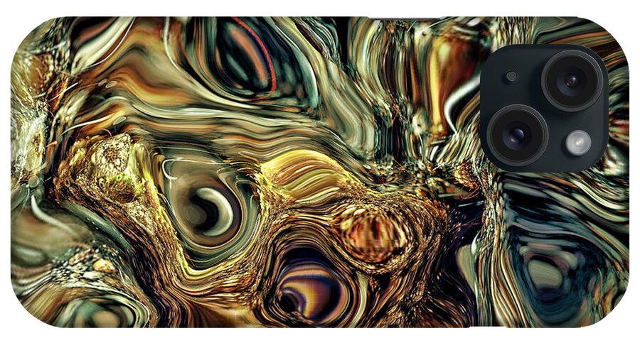 Motion iPhone Case featuring the digital art Golden Abstract by Jim Fitzpatrick