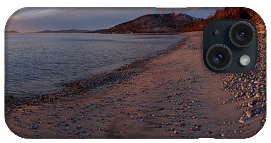 Panorama iPhone Case featuring the photograph Golden Beach by Doug Gibbons