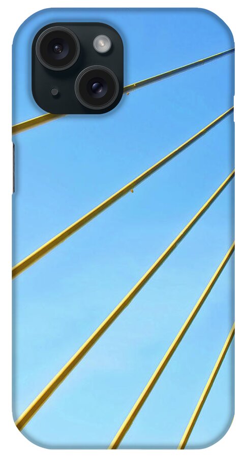 Sunshine Skyway Bridge iPhone Case featuring the photograph Golden Cables by HH Photography of Florida