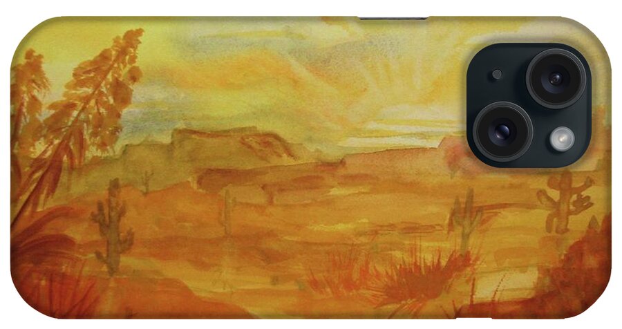 Golden Dawn iPhone Case featuring the painting Golden Dawn by Ellen Levinson