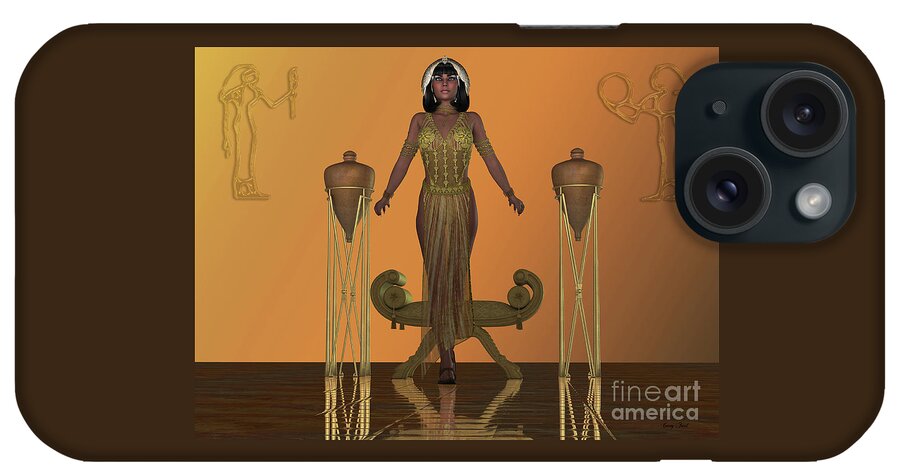 3d Illustration iPhone Case featuring the digital art Golden Egyptian Princess by Corey Ford