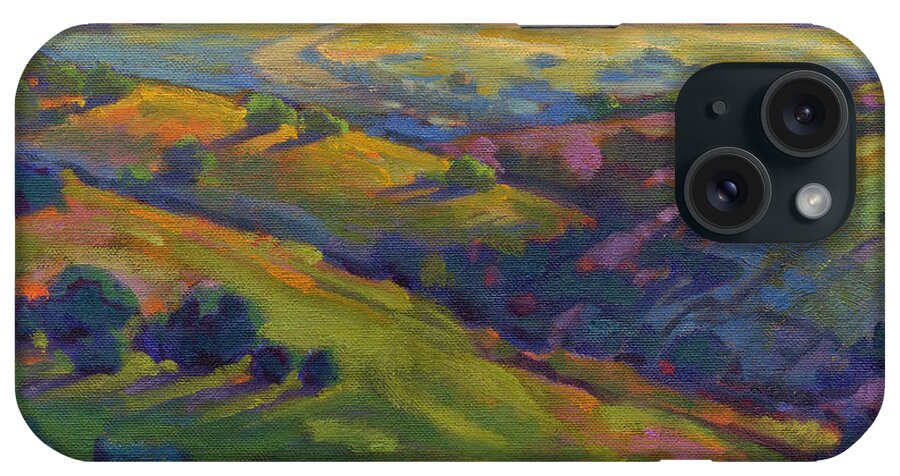 California iPhone Case featuring the painting Golden Hills by Konnie Kim