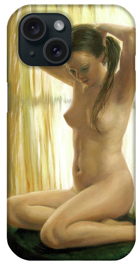 Nudes iPhone Case featuring the painting Golden Light by Marie Witte
