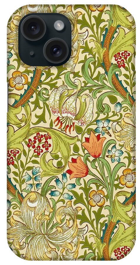William Morris iPhone Case featuring the painting Golden Lily by William Morris