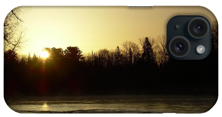 Sunrise iPhone Case featuring the photograph Golden Mississippi river sunrise by Kent Lorentzen