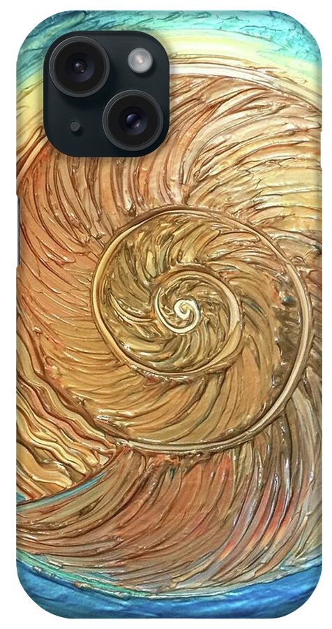 Nautilus iPhone Case featuring the painting Golden Nautilus by Michelle Pier