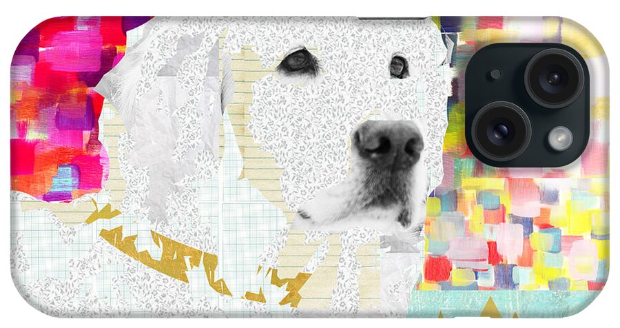 Golden iPhone Case featuring the mixed media Golden Retriever Collage by Claudia Schoen
