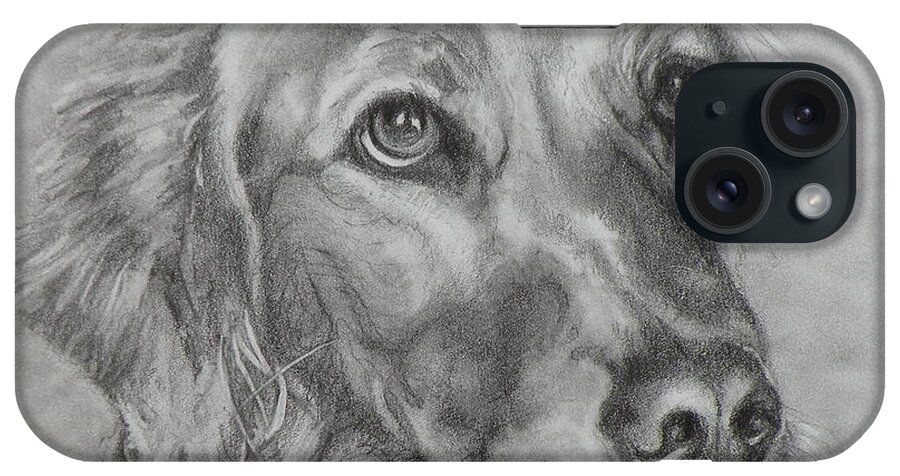 Dogs iPhone Case featuring the painting Golden Retriever Drawing by Susan A Becker