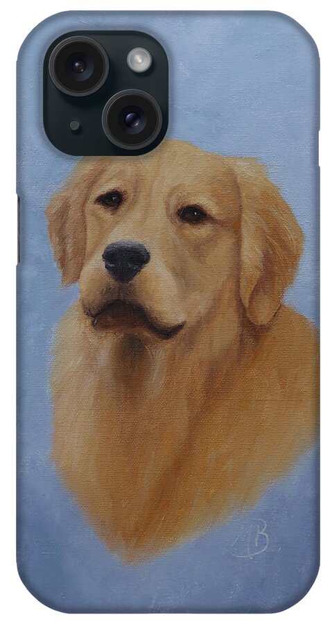 Animal Art iPhone Case featuring the painting Golden Retriever Portrait by Monica Burnette