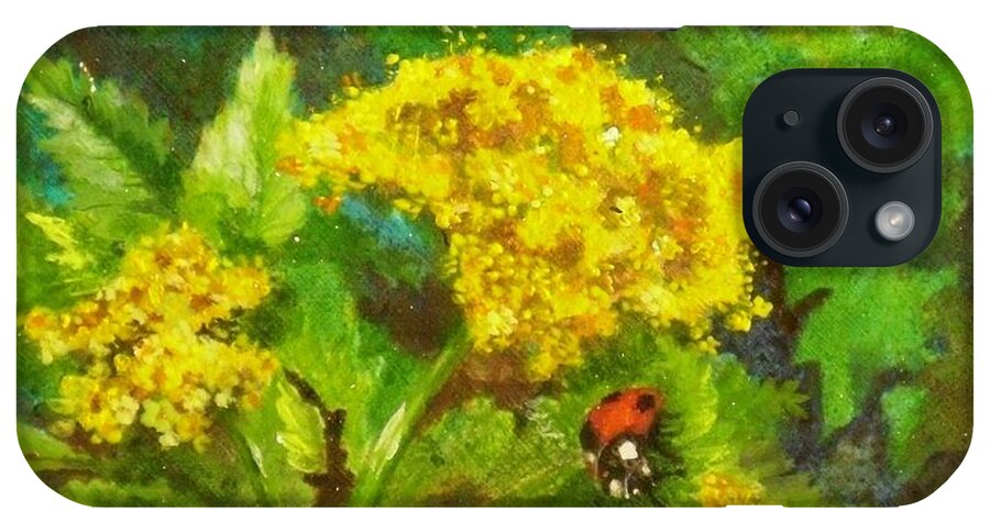 Golden iPhone Case featuring the painting Golden Summer Blooms by Nicole Angell
