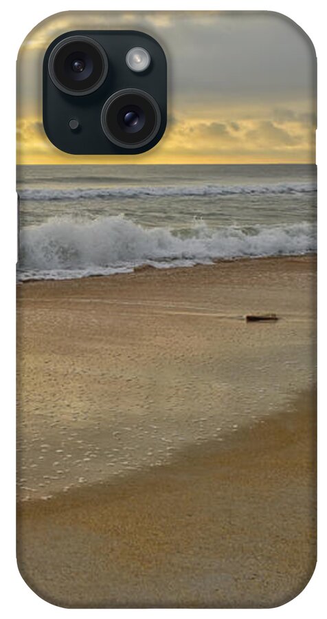 Sunrise iPhone Case featuring the photograph Golden Sunlight on Peaceful Early Morning Beach by Marianne Campolongo