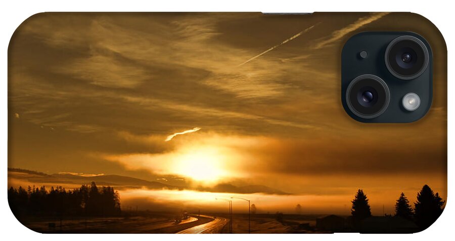 Road iPhone Case featuring the photograph Golden Sunsets by Cathy Anderson