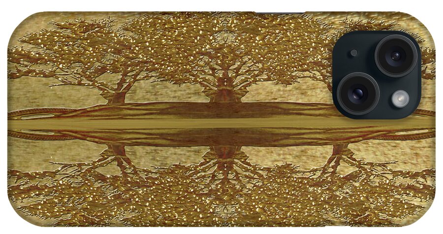 Golden iPhone Case featuring the photograph Golden Trees Reflection by Rockin Docks Deluxephotos
