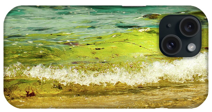 Golden Waves iPhone Case featuring the photograph Golden Waves at Pacific Grove California near Lover's Point by Artist and Photographer Laura Wrede