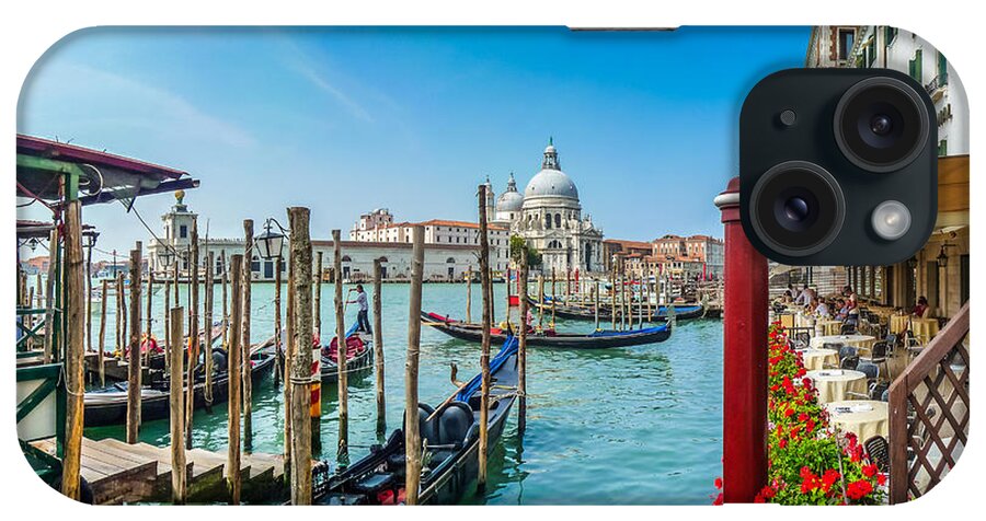 Adriatic iPhone Case featuring the photograph Gondola on Canal Grande with Basilica di Santa Maria, Venice by JR Photography