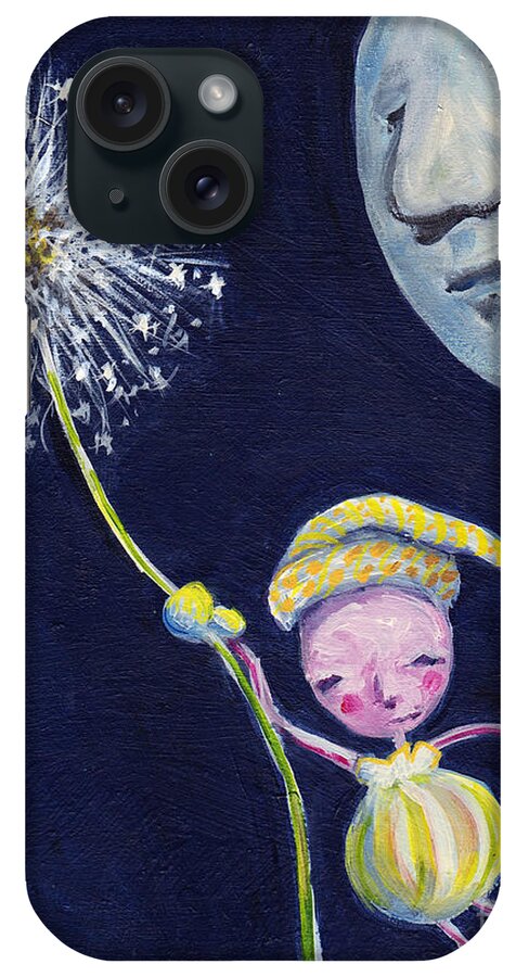 Moon iPhone Case featuring the painting Goodnight Moon by Robin Wiesneth