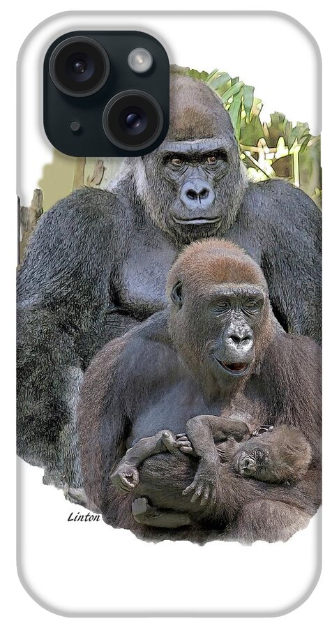Gorilla iPhone Case featuring the photograph Gorilla Family Portrait by Larry Linton