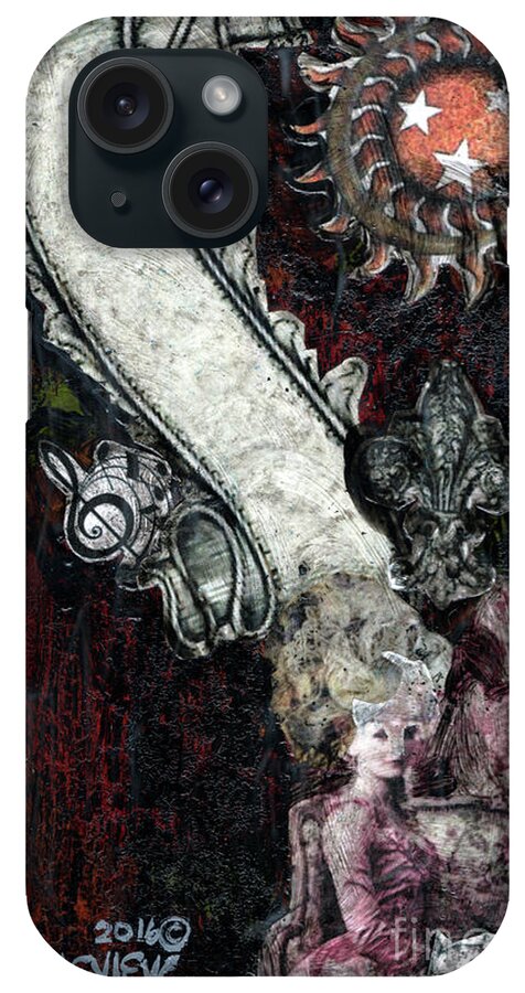 Marie Antoinette iPhone Case featuring the mixed media Gothic Punk Goddess by Genevieve Esson