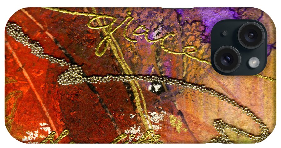 Abstract iPhone Case featuring the mixed media Grace by Angela L Walker