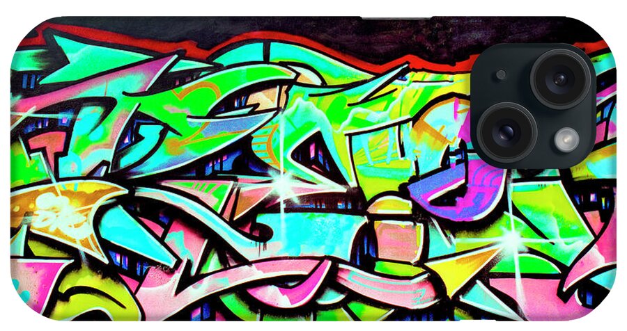 Graffiti Art iPhone Case featuring the photograph Urban Graffiti Art Abstract 3, North 11th Street, San Jose 1990 by Kathy Anselmo
