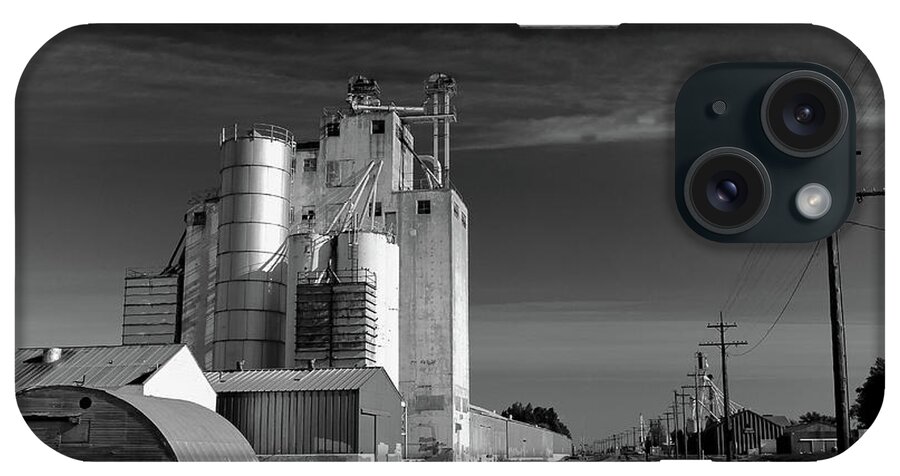 B&w iPhone Case featuring the photograph Grain Elevator, Ault, Co. by Bill Wiebesiek