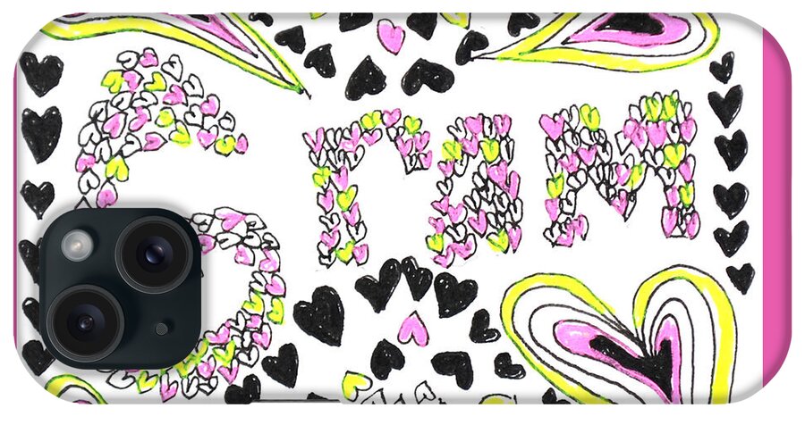Caregiver iPhone Case featuring the drawing Gram by Carole Brecht