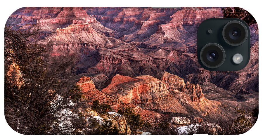 Landscape iPhone Case featuring the photograph Grand Canyon Winter Sunrise Landscape at Yaki Point by Brian Tada