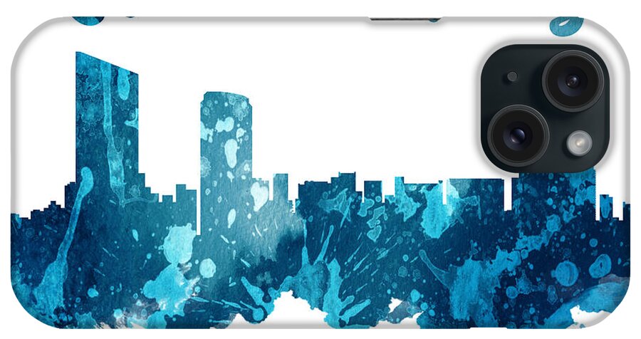 Grand Rapids iPhone Case featuring the painting Grand Rapids Michigan Skyline 27 by Aged Pixel